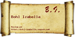 Bohl Izabella névjegykártya